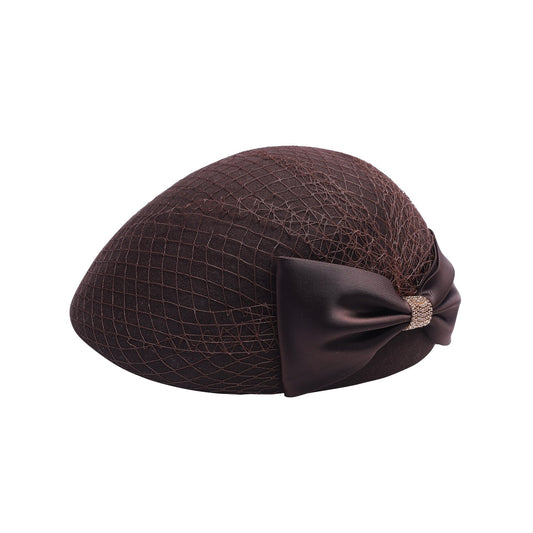 Ladies Vintage Classic Bow Fascinator - Brown