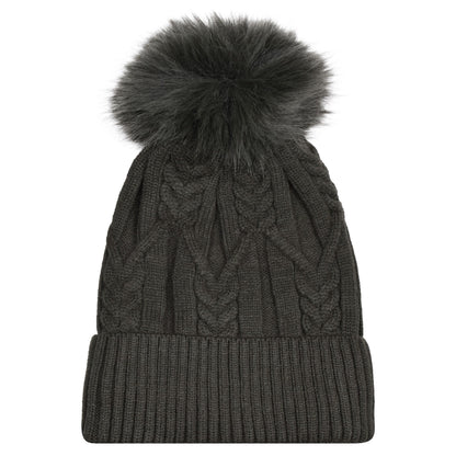 Chunky Cable Knit Pompom Hats - Luxury Fur Lined